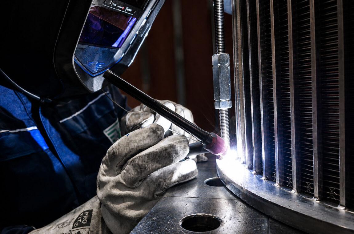 Certified Welding Quality According to ISO 3834-2 | STEINHAUS Employee Welding OPTIMA Slotted Screens
